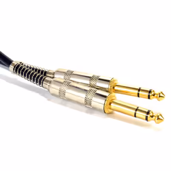 kenable GOLD Stereo Balanced Jack 6.35mm METAL Plugs Cable Lead Black  0.5m
