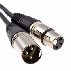 kenable XLR Microphone Male to Female Audio Cable Black  0.25m 25cm