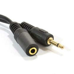 kenable 3.5mm Mono Jack Plug to 3.5mm Socket Extension Cable GOLD 2m