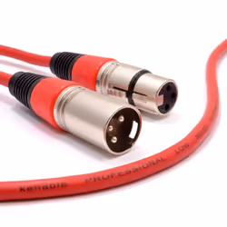 kenable 007960, XLR (3-pin), Male, XLR (3-pin), Female, 0.3 m, Red