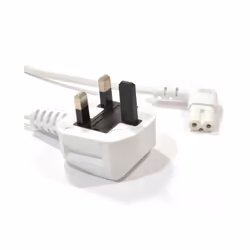 kenable Power Cord UK Plug to Right Angle Figure 8 Lead Cable C7 0.5m WHITE