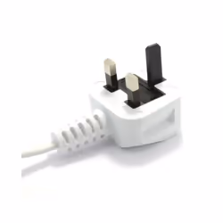 kenable Power Cord UK Plug to Right Angle Figure 8 Lead Cable C7 0.5m WHITE