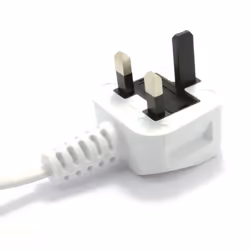 kenable Power Cord UK Plug to Right Angle Figure 8 Lead Cable C7 1m WHITE