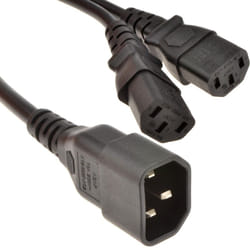 kenable 008114 power cable Black 1.8 m C14 coupler 2 x C13 coupler