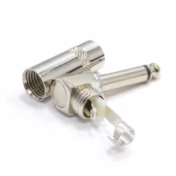 kenable 6.35mm Mono Solder End for 8mm Cables Heavy Duty Right Angle Plug