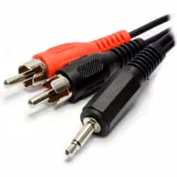 kenable 008401, 3.5mm, Male, 2 x RCA, Male, 2 m, Black