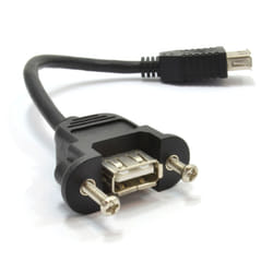kenable USB 2.0 Panel Mount Female A Socket to A Female Cable Adapter 0.15m