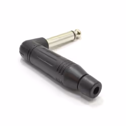 Amphenol Right Angle 6.35mm Mono Solder Terminal for 5mm Cables BLACK