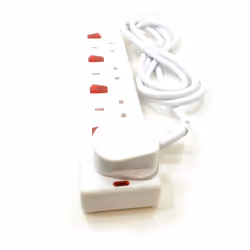 kenable 4 Way Gang Mains Power Extension Lead With Individual Neon Switches 2m