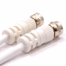 kenable Satellite F Connector Plug to Plug 75 ohm RG59 Cable White Lead 15m