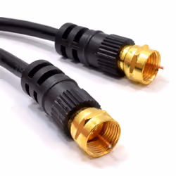 kenable Satellite F Connector Plug to Plug Coax Cable Black Lead GOLD 20m