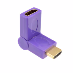 kenable HDMI 180 Degree Bend Multi Angle Socket to Plug Adapter Purple
