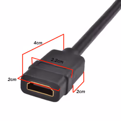 kenable HDMI 1.4 Panel Mount Socket Stub for Faceplates Female to Female 15cm