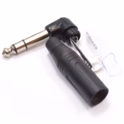 Amphenol Right Angle 6.35mm Stereo Solder Terminal for 5mm Cables Black
