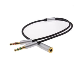 kenable 008785 audio cable 0.2 m 2 x 3.5mm 3.5mm Black