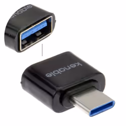 kenable 008834, USB 2.0 Type A, USB 3.1 Type C, Black