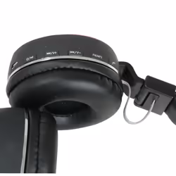 Wireless Bluetooth Noise Cancelling Rechargable Headphones & Mic Black