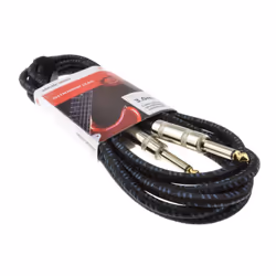 kenable 6.35mm Mono Braided Instrument Cable Blue & Black Guitar Audio Lead 3m