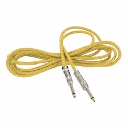 kenable 6.35mm Mono Braided Instrument Cable Gold & Bronze Guitar Audio Lead 3m
