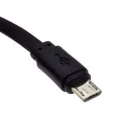 kenable FLAT USB A To MICRO B TYPE 24AWG FAST CHARGE Cable  1m Lead BLACK