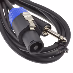 PA System Twist On Locking Speaker Lead to 6.35mm Mono Plug Cable 3m
