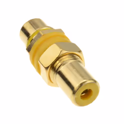 kenable Phono RCA Panel Mount Socket Through Adapter Yellow Composite Gold