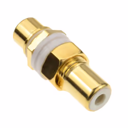 kenable Phono RCA Panel Mount Socket Through Adapter White Audio Gold
