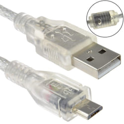 kenable 009060 USB cable USB 2.0 0.5 m USB A Micro-USB B Translucent
