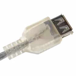 kenable CLEAR USB 2.0 Extension Cable A to A Female Lead 24AWG Ferrite 1m