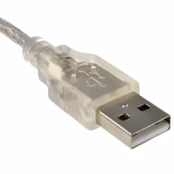 kenable CLEAR USB 2.0 Hi Speed A Plug to A Plug Cable Lead 24AWG Ferrite 1m
