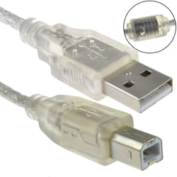 kenable 009074 USB cable USB 2.0 1 m USB A USB B Transparent