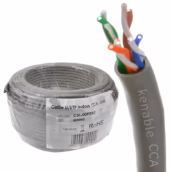 kenable Ethernet UTP CCA Cable Roll Network LAN Solid UTP CAT5e CCA Grey 50m