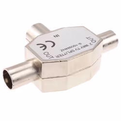 kenable 2 Way RF TV Freeview Push Style Coax Splitter 1 Input to 2 Outputs