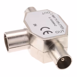 kenable 2 Way RF TV Freeview Push Style Coax Splitter 1 Input to 2 Outputs