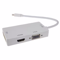 kenable Mini DisplayPort to DVI D HDMI or VGA 4k x 2k Video Adapter White 15cm