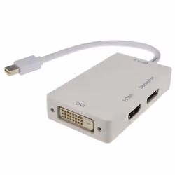 kenable Mini DisplayPort to DVI D HDMI or Display Port 4kx2k Video Adapter