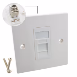 kenable SHIELDED RJ45 Face Plate Cat 6a Toolless Single Port with Keystones
