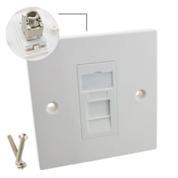 kenable SHIELDED RJ45 Face Plate Cat 6a Toolless Single Port with Keystones