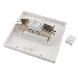 kenable SHIELDED RJ45 Face Plate Cat 6a Toolless Single Port with Keystones