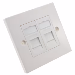 kenable SHIELDED RJ45 Face Plate Cat 6a Toolless Double Port with Keystones