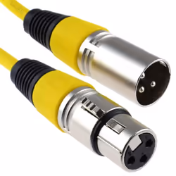 kenable 009365, XLR (3-pin), Female, XLR (3-pin), Male, 1 m, Yellow