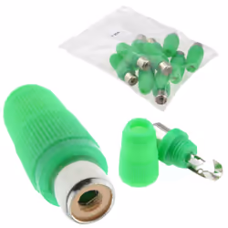 kenable Phono RCA Socket Audio or Video Solder Termination GREEN 10 Pack