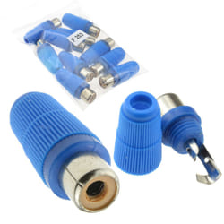 kenable Phono RCA Socket Audio or Video Solder Termination BLUE 10 Pack