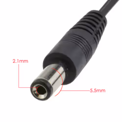 kenable 2.1mm x 5.5mm Male DC Plug to Bare Ended Power Cable 3m