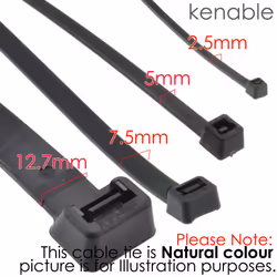 kenable Natural cable Ties 450mm x 9mm Nylon 66 UL Approved Pack of 100
