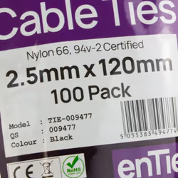 kenable 009477 cable tie Parallel entry cable tie Nylon Black 100 pc(s)