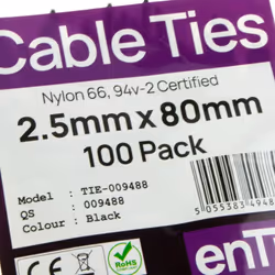 kenable 009488 cable tie Parallel entry cable tie Nylon Black 100 pc(s)