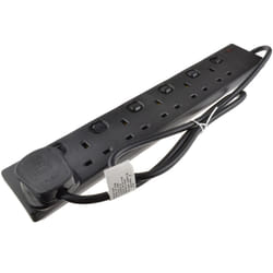 kenable 009556 power extension 1 m 6 AC outlet(s) Indoor Black