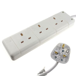 kenable 009561 power extension 2 m 3 AC outlet(s) Indoor White