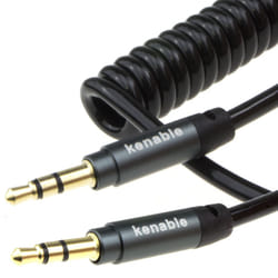 kenable PRO 22AWG COILED 3.5mm Stereo Jack Cable AUX Headphone Lead 1m GOLD